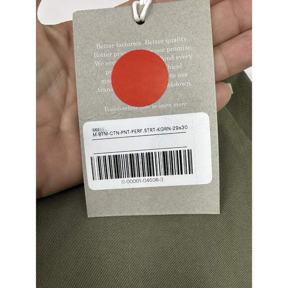 Everlane Uniform Men NWT Green The Perfectly Straight Fit Chino Pant W29-30/L30 - Picture 6 of 12